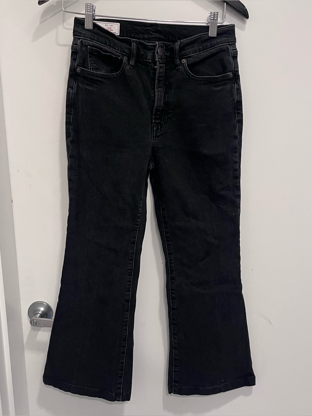 Gap High Rise Flare Jeans Black Size 27 4P Wide Leg Denim